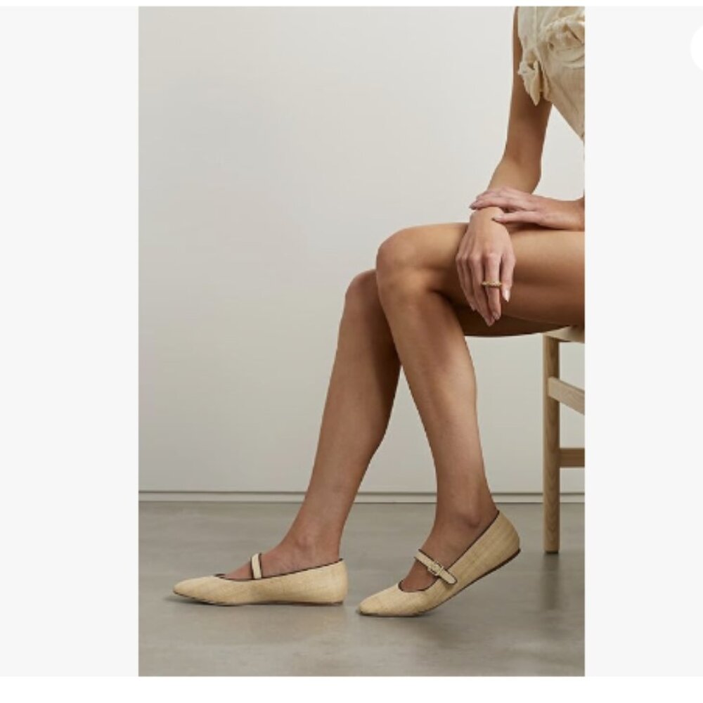 Women’s Miss Left Natural Woven Mary Jane Flats